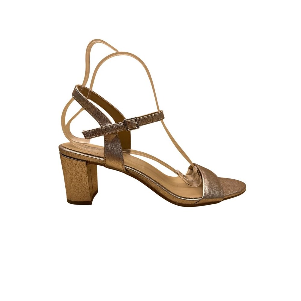 Naturalizer Women’s Gold Metallic Adjustable Block Heel Bristol Sandals Size 12M